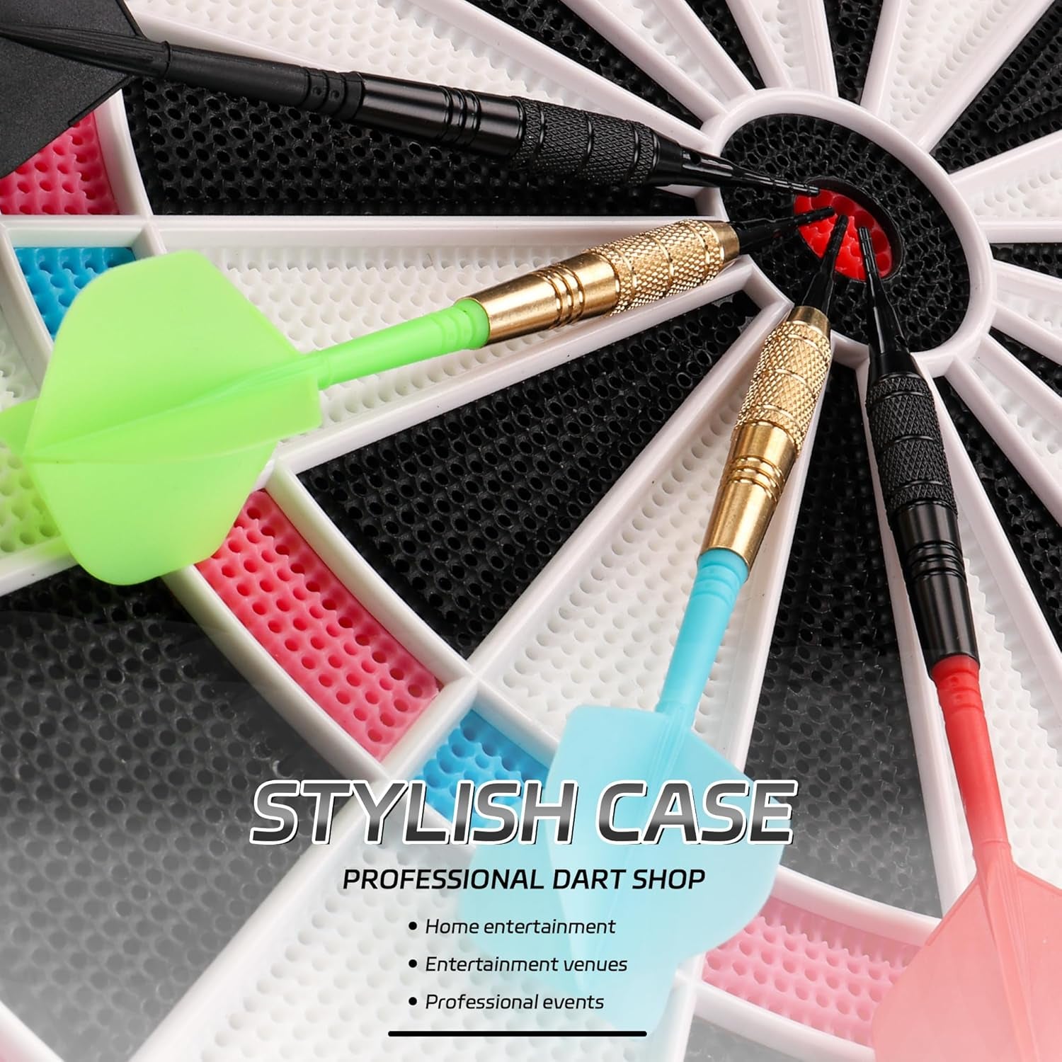 Darts Plastic Tip,Soft Tip Darts Set,12 Pcs 18 Gram with 50 Extra Dart Tips for Electronic Dartboard