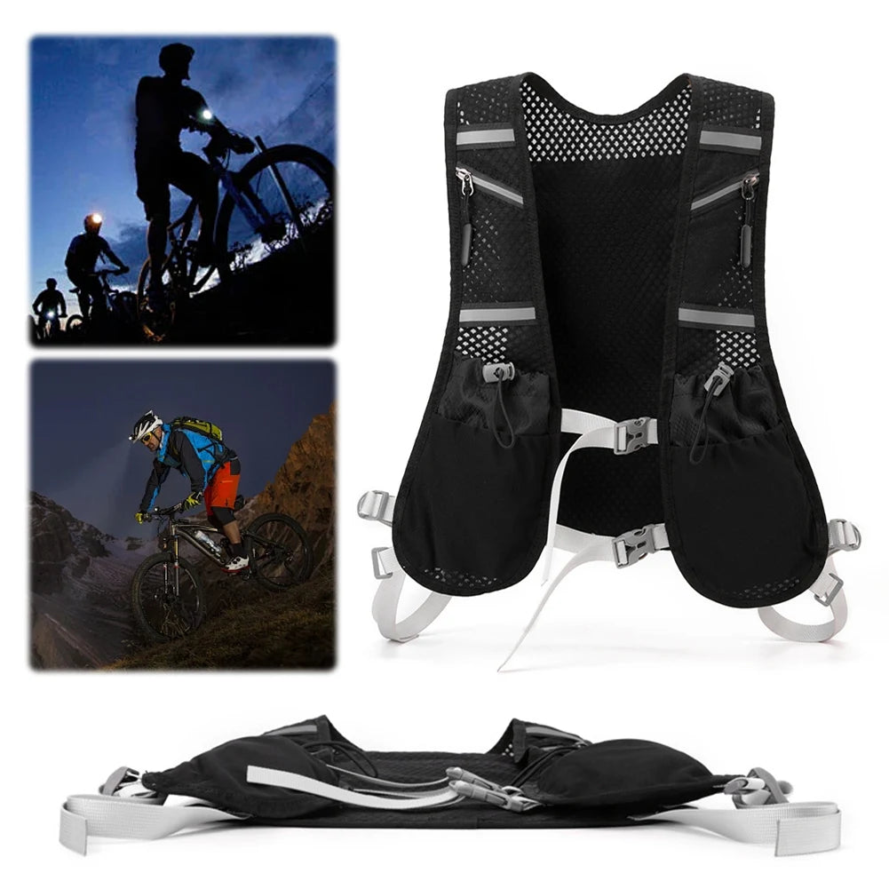Hydration Running Vest Reflective Hydration Vest Breathable Hiking Vest Pack Lightweight Cycling Backpack for Outdoor Sports
