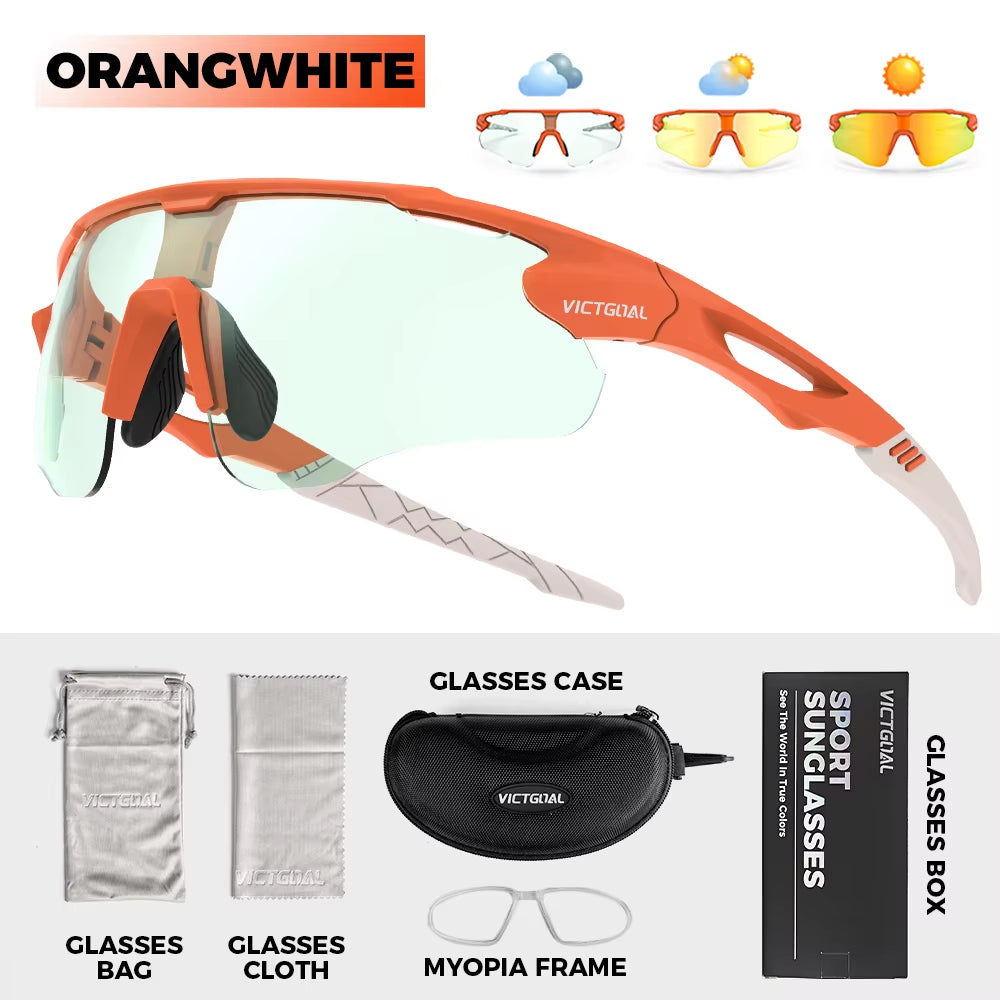 Photochromic Cycling Sunglasses for Men Women Sports UV400 Protection Bicycle Eyewear MTB Mountain Road Bike Eyeglass