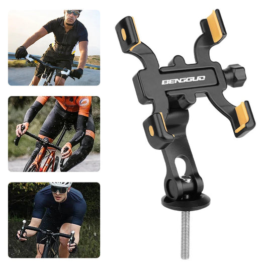 Bike Phone Mount Holder Aluminium Alloy Bike Phone Stand 360° Rotation Cycling Phone Holder for Iphone Xiaomi 60-95Mm Phones