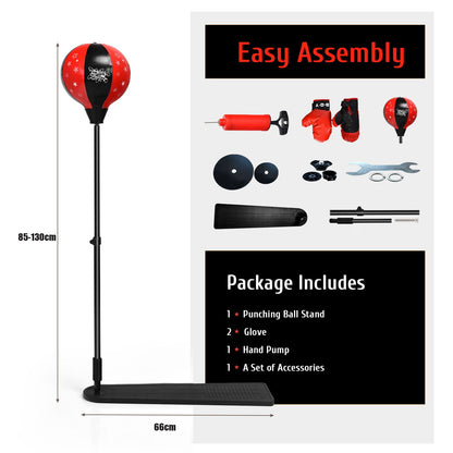 Freestanding Height Adjustable Kids Punching Bag with Stand and Air Pump