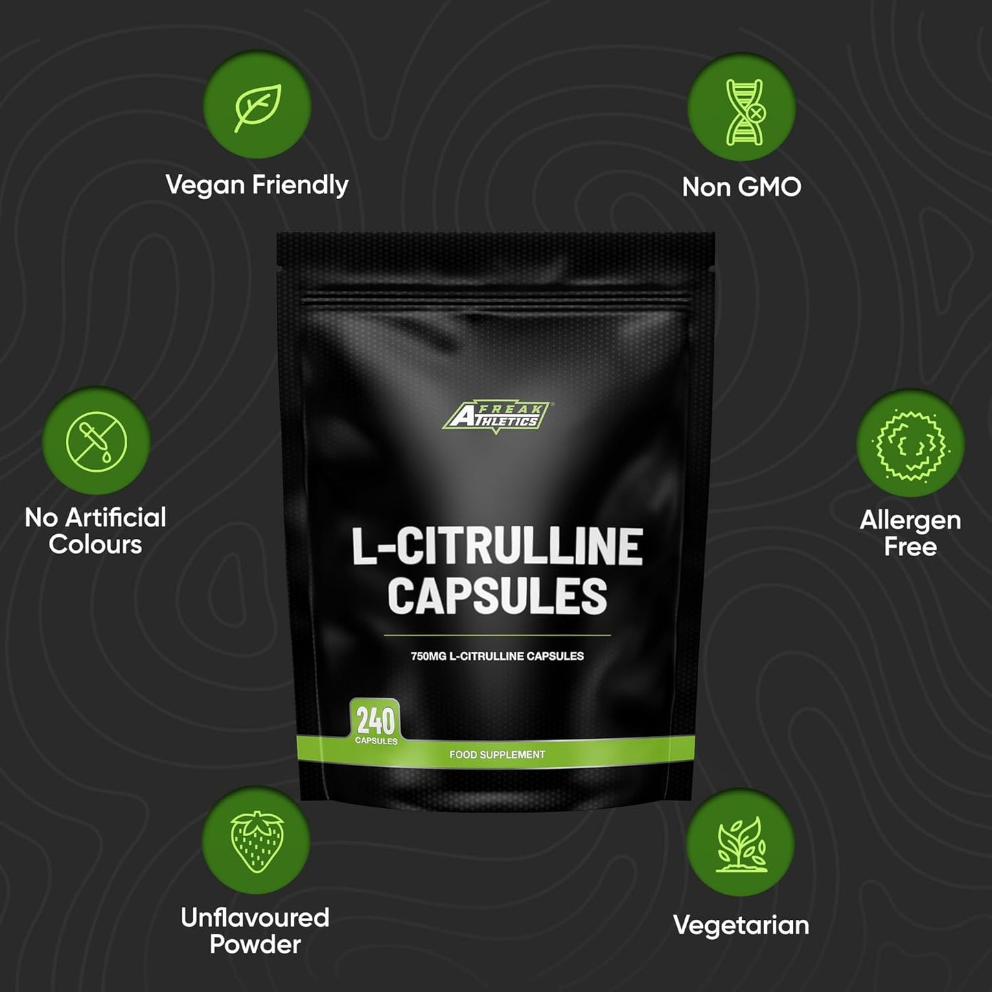 L Citrulline Capsules - 240 L Citrulline Powder Capsules - 750Mg up to 6000Mg Daily - for Muscle Pump & Recovery, Increase L-Arginine and Nitric Oxide - L-Citrulline for Men & Women.