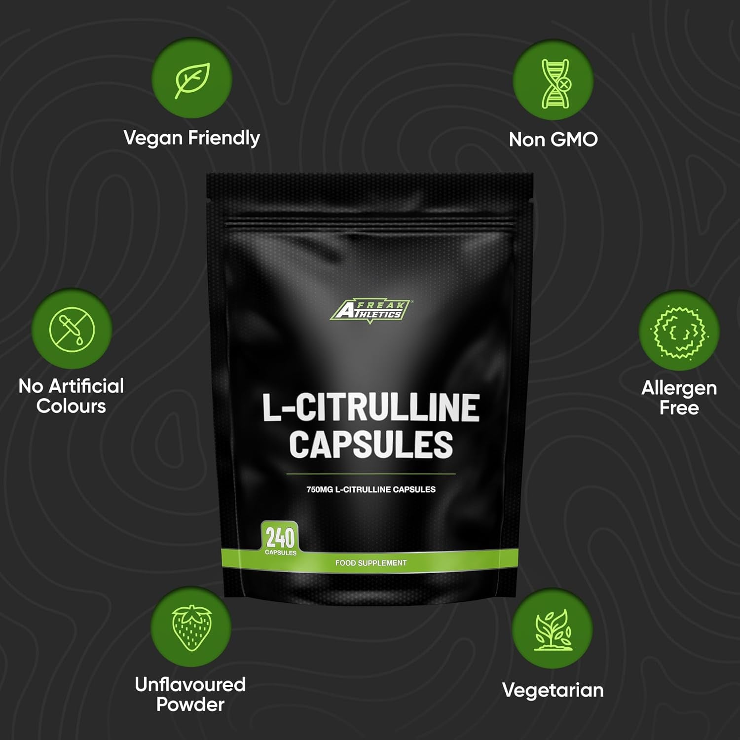 L Citrulline Capsules - 240 L Citrulline Powder Capsules - 750Mg up to 6000Mg Daily - for Muscle Pump & Recovery, Increase L-Arginine and Nitric Oxide - L-Citrulline for Men & Women.