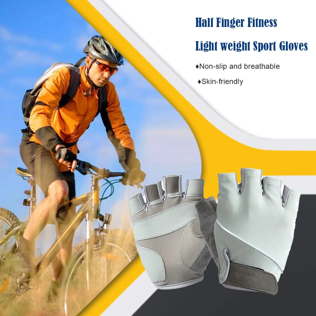 1 Pair Man Spring Summer Glove Elastic Comfortable Nonslip Mitts Fingerless Gloves Sporting for Camping Hiking Pink