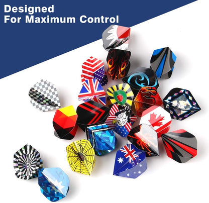 25 Sets/ 75 Pcs Wholesale Durable Polyester Dart Flights Sets 2D and 3D Bling Long Life Laser Aluminum Darts Flights