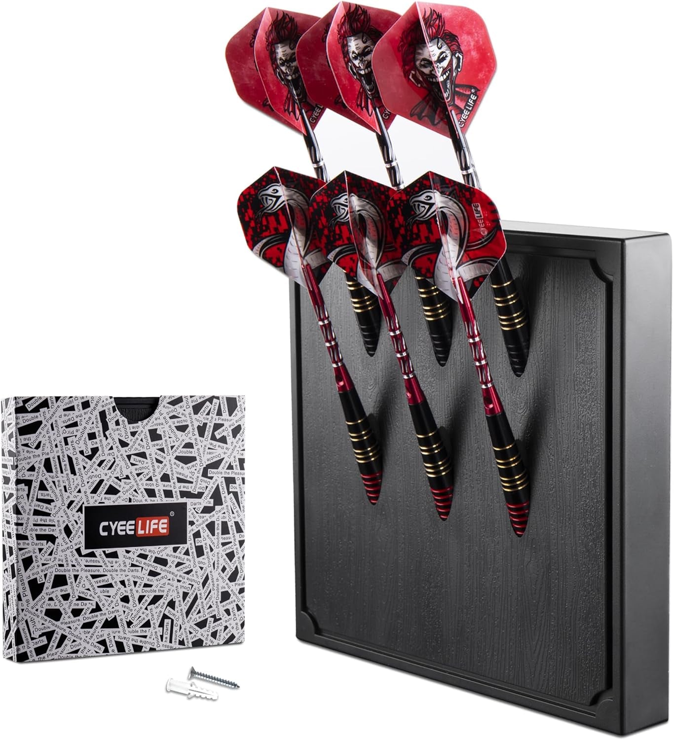 Wall Mounted Darts Holder/Stand,Displays 6 Set of Steel/Soft Tip Darts,Compatible with All Sisal & Electronic Dartboards, Surrounds & Cabinets