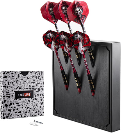 Wall Mounted Darts Holder/Stand,Displays 6 Set of Steel/Soft Tip Darts,Compatible with All Sisal & Electronic Dartboards, Surrounds & Cabinets