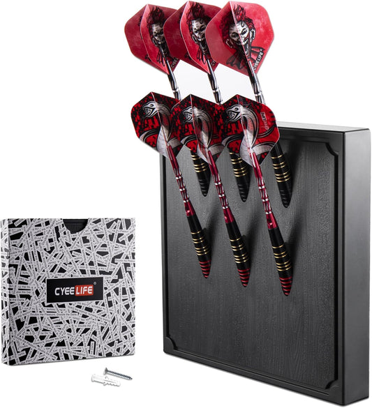 Wall Mounted Darts Holder/Stand,Displays 6 Set of Steel/Soft Tip Darts,Compatible with All Sisal & Electronic Dartboards, Surrounds & Cabinets