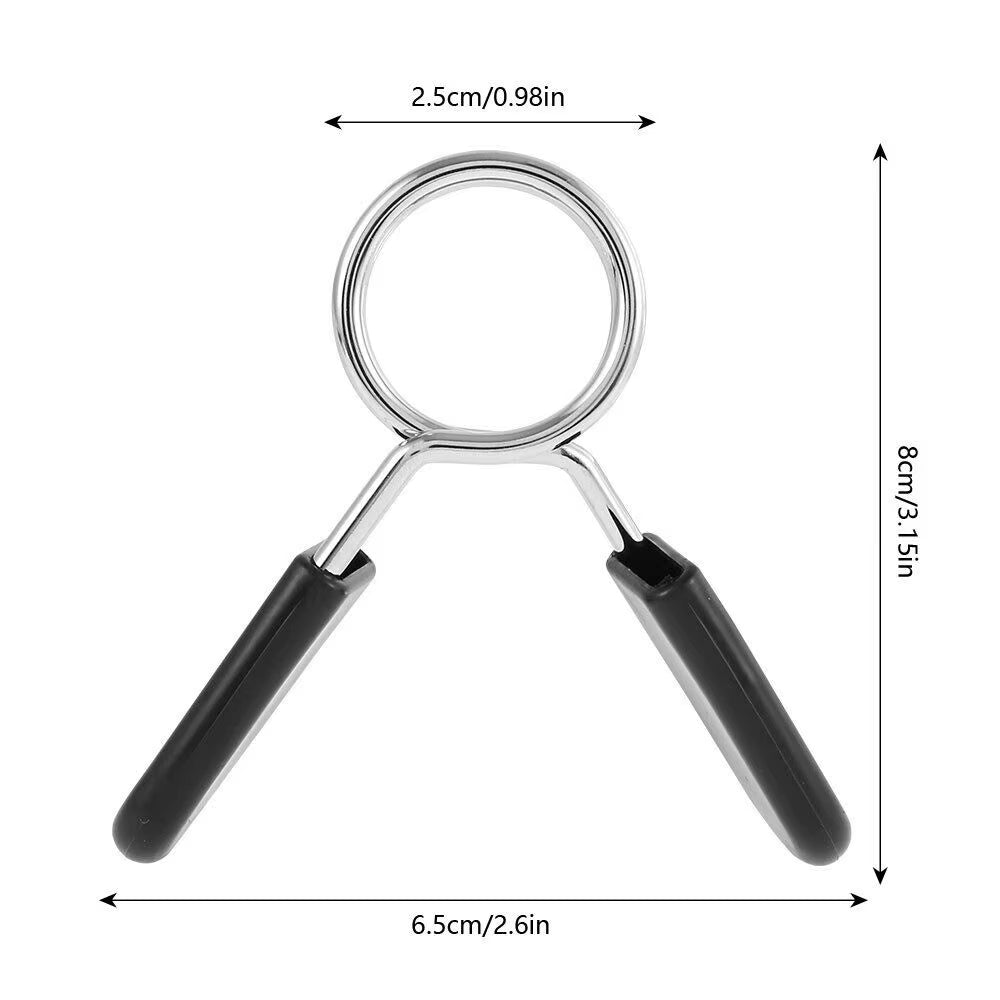 2PCS 25Mm Barbell Bar Clamp Spring Collar Clips Gym Weight Dumbbell Lock Lift