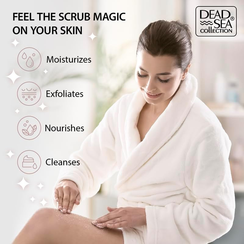 Body Scrub with Coconut Oil and Dead Sea Salt – Hydrating & Moisturising, Softening & Nourishing with Botanical Oils (660G)