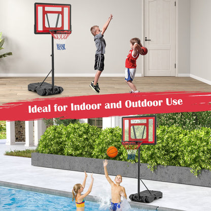 Swimming Pool Basketball Hoop Adjustable with Fillable Base and Wheels