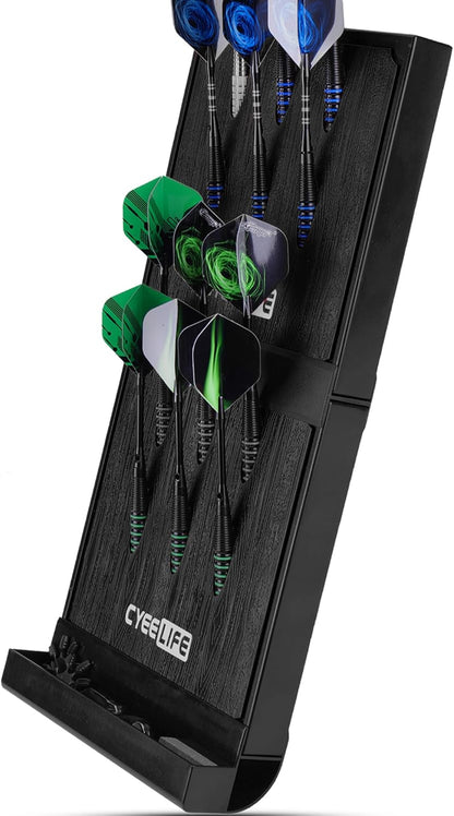 Plastic Darts Stand&Holder Black for 12 Soft and Steel Darts,Assemblable and Detachable Pro Dartboard Accessories