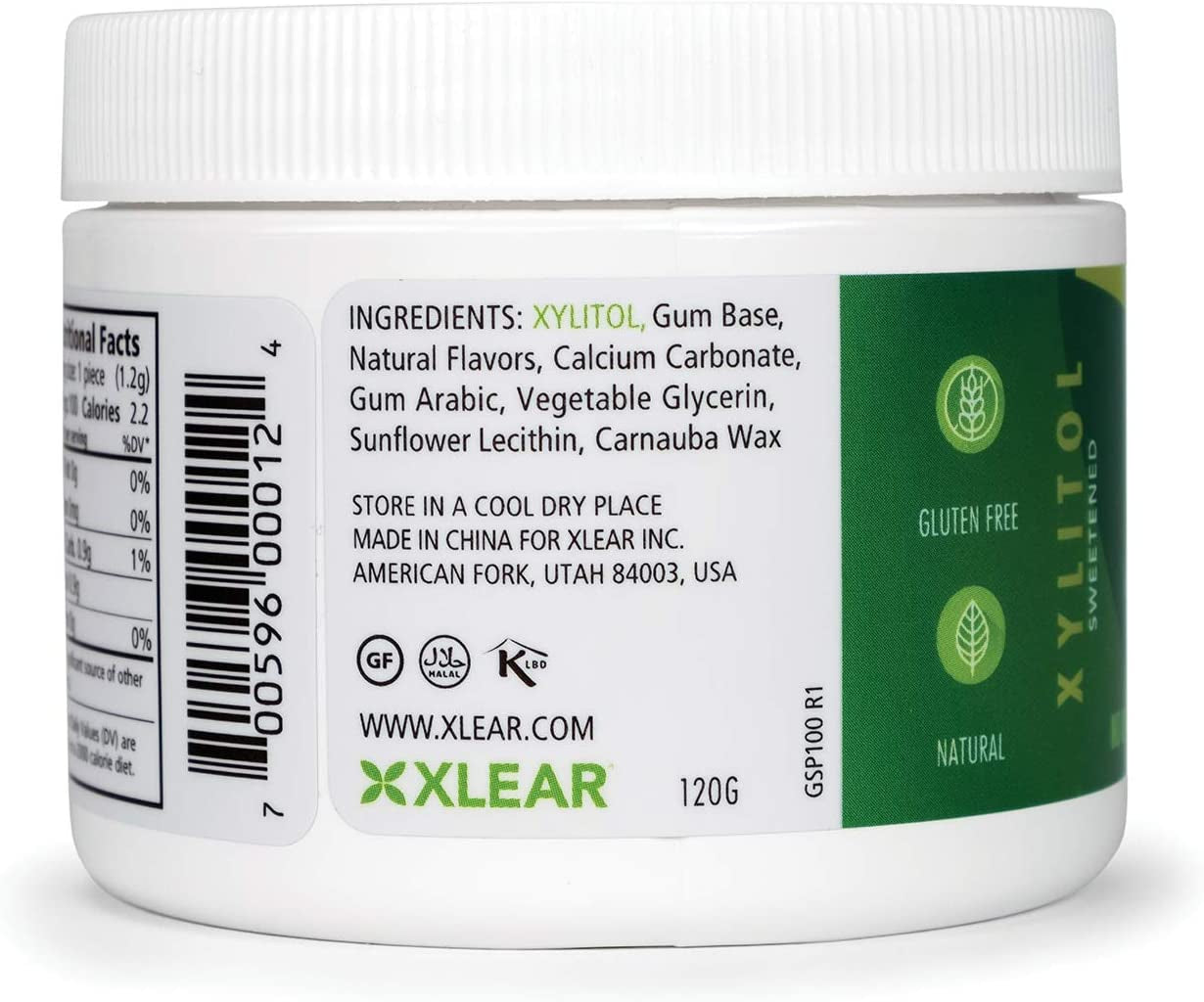 Fresh Natural Xylitol Chewing Gum Dental Defense System - Aspartame-Free, Sugar-Free, Non-Gmo, Gluten-Free (Spearmint, 100 Count - Pack of 1)
