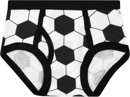 Boys Underwear | Football Briefs 5 Pack | Soft Cotton Boys Briefs | Ages 3 to 8 Years
