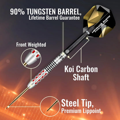 Steel Darts Michael Smith Bully Boy Believe 90% Tungsten Steeltip Darts High Quality Tungsten Darts Set with Shafts and Flights Made in New Zealand