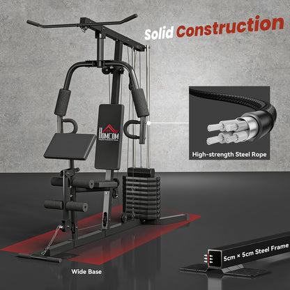 Multifunction Home Gym Machine with 45Kg Weight Stack, for Full Body Workout