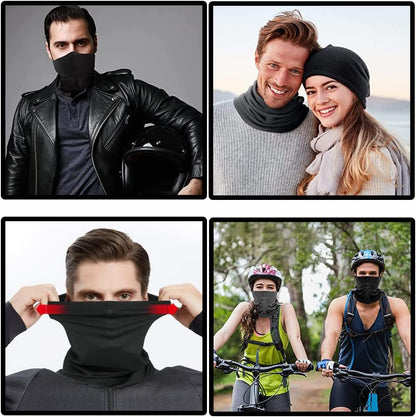 4 Sets of Snoods for Men, Neck Gaiters for Men, Neck Scarf, Snood, Universal Headband Elastic Headdress, Universal Windproof Neck Cover Scarf, Suitable for Camping, Running, Riding Motorcycles