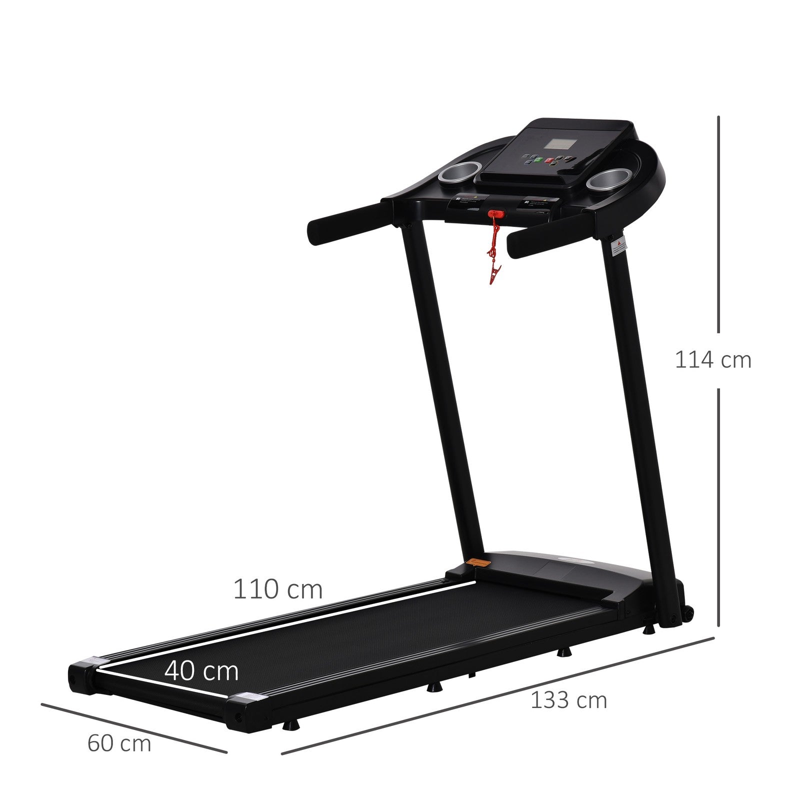 Treadmill 1.5HP Electric Motorised Running Machine W/ LED Display 12 Programs