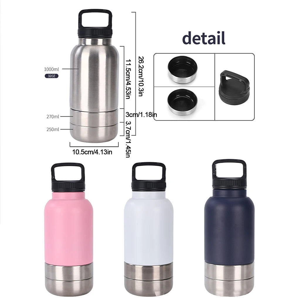 3 in 1 Dog Travel Water Bottle Stay Hydrated on Outdoor Adventures Camping Dog Water Bottle Portable