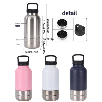 3 in 1 Dog Travel Water Bottle Stay Hydrated on Outdoor Adventures Camping Dog Water Bottle Portable