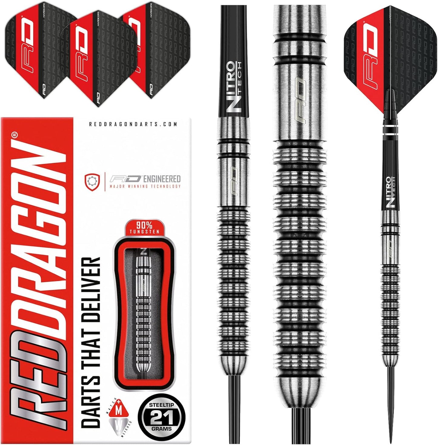 Gian Van Veen Premium Tungsten Darts Set with Flights and Stems