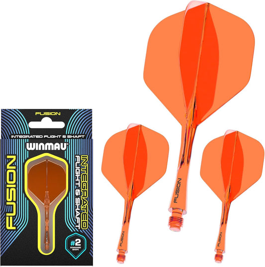 Darts Fusion Integrated Flight & Shaft System - No.2 Shape and Design - Available in Short, Intermediate & Medium - Available in Variety of Colours