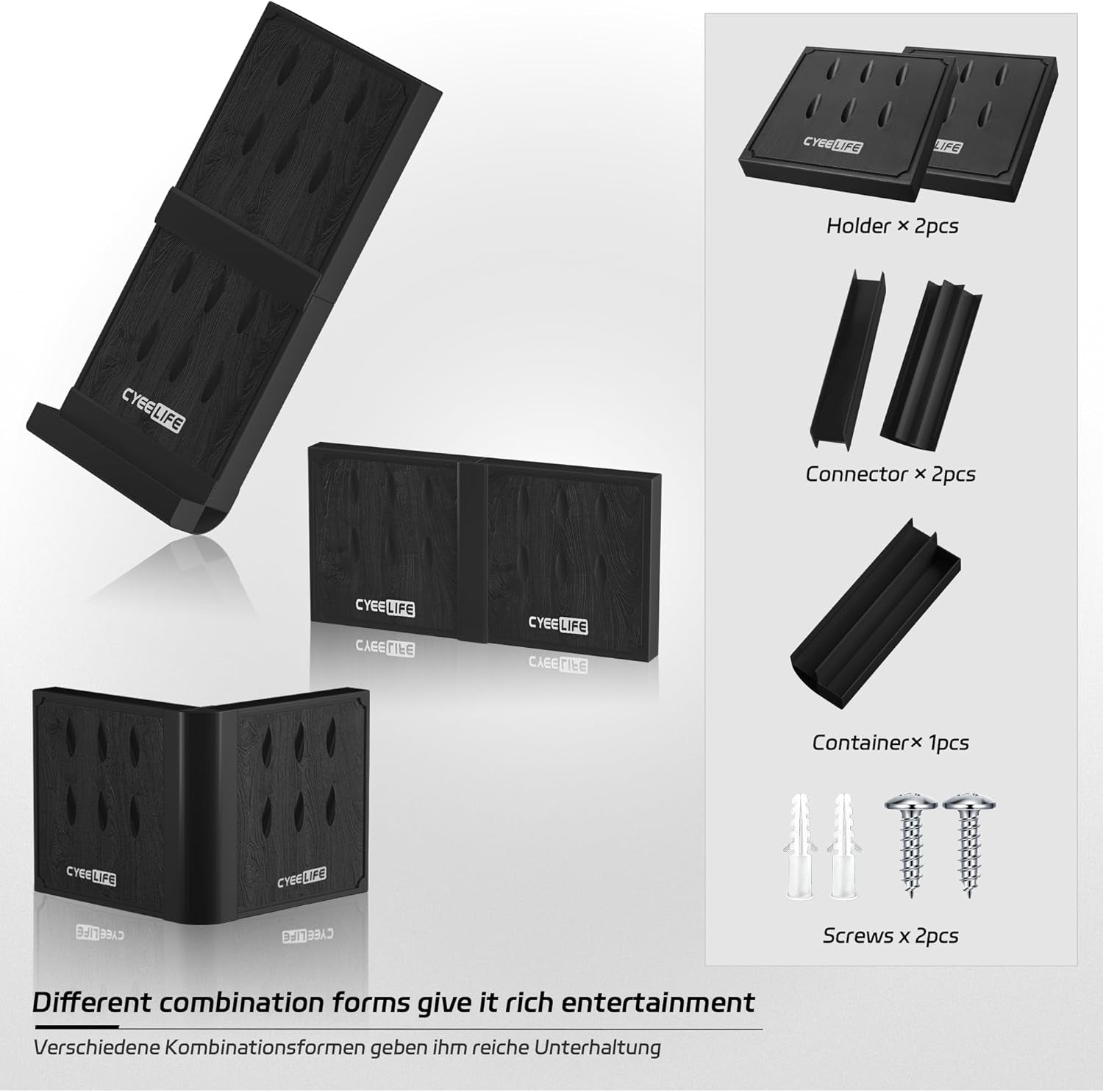 Plastic Darts Stand&Holder Black for 12 Soft and Steel Darts,Assemblable and Detachable Pro Dartboard Accessories