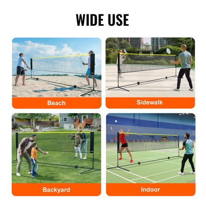 10/14/17FT Badminton Net Height Adjustable Volleyball Net Wide Foldable Pickleball Net Portable Easy Setup Tennis Net Set