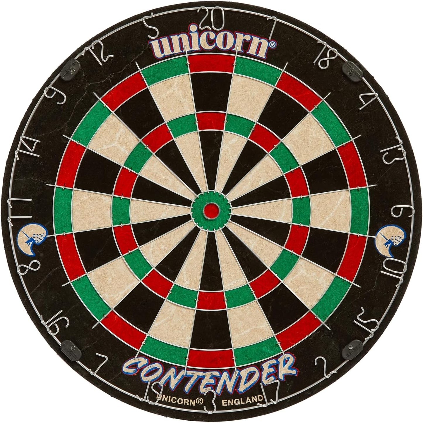 Easy Score Dartboard Darts Board | Contender Fun Learning Beginner Trainer | 2 X Bigger Trebles & Doubles | Competition Quality Sisal Bristle Board | round Wire Spider