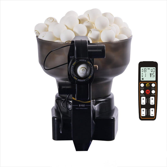 Table Tennis Robot Ping Pong Ball Machine S102 Wireless Remote Control Automatic Table Tennis Machine for Training with 40Mm+ Table Tennis Balls