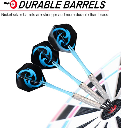 Soft Darts Set 12Packs with 4 Colors Plastic Shafts,Extra Flights,Points and Flight Protectors
