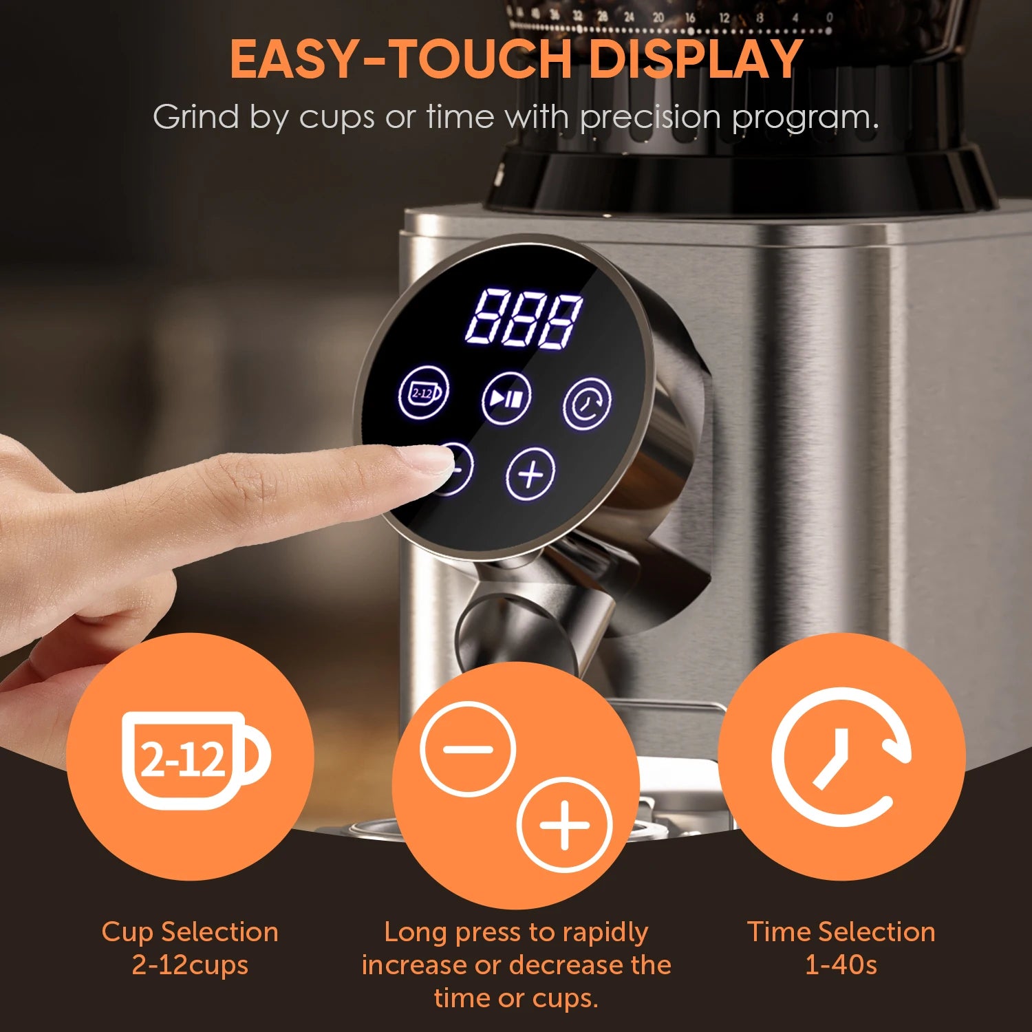 Electric Conical Burr Coffee Grinder with Removable Holder,With 48 Grind Settings Adjustable,For Espresso Coffee