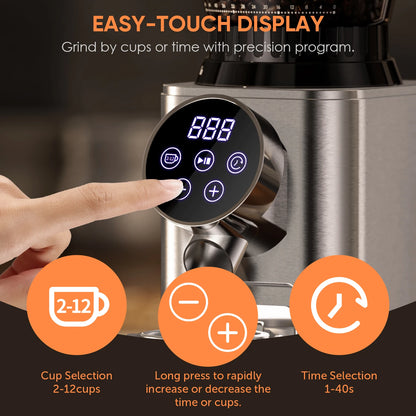Electric Conical Burr Coffee Grinder with Removable Holder,With 48 Grind Settings Adjustable,For Espresso Coffee