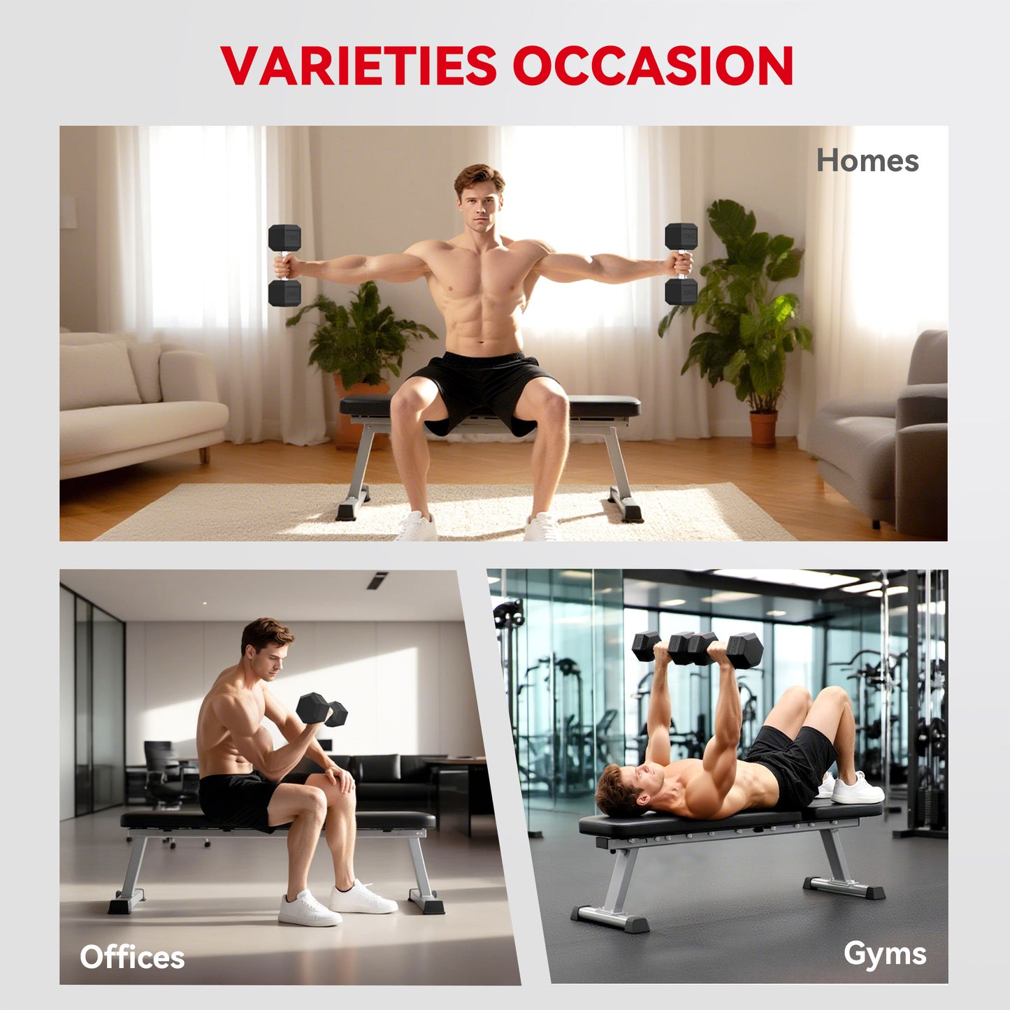 Single Rubber Hex Dumbbell Encased Ergo Weights Home Exercise Gym Fitness