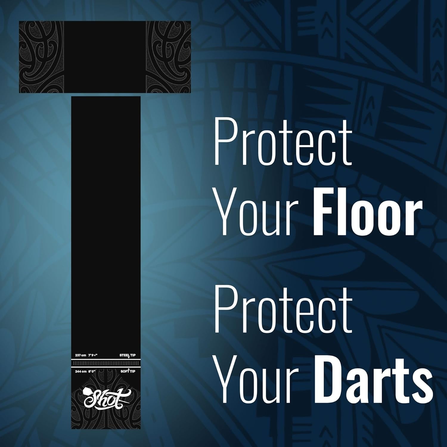 Shot T-Shape Rubber Darts Mat