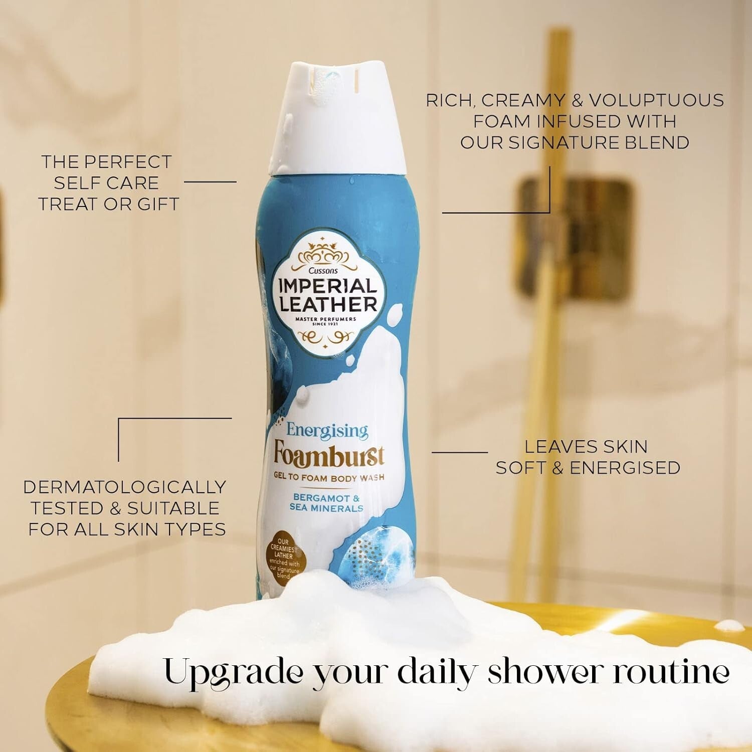 Imperial Leather Foamburst - Energising Body Wash, Bergamot & Sea Minerals With