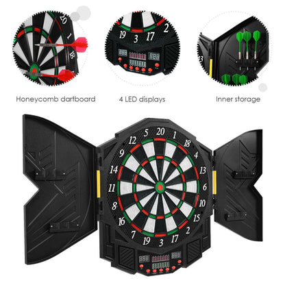LED Dart Board with 216 Variations 12 Darts Included