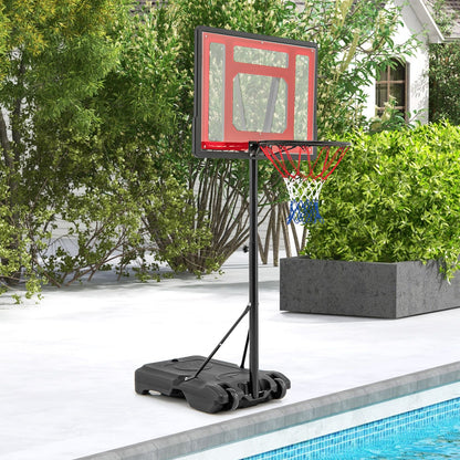 Swimming Pool Basketball Hoop Adjustable with Fillable Base and Wheels