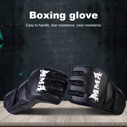 Unisex Kickboxing Gloves PU Leather Sparring Punching Gloves Wear Resistant Fingerless for Boxing Kickboxing Muay Thai MMA