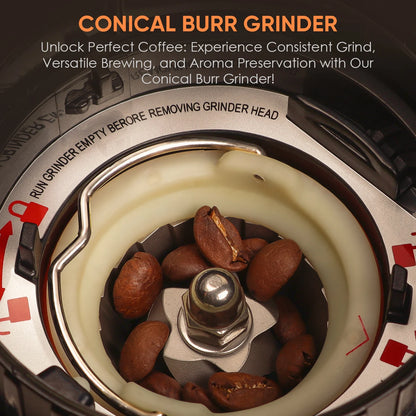 Electric Conical Burr Coffee Grinder with Removable Holder,With 48 Grind Settings Adjustable,For Espresso Coffee