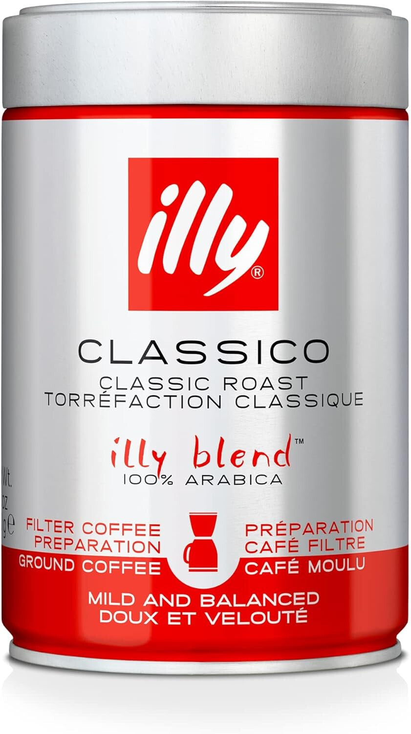 Illy Coffee - Classico Filter Coffee - Medium Roast - 100% Arabica Coffee - 250G