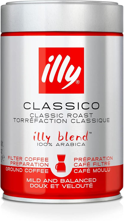 Illy Coffee - Classico Filter Coffee - Medium Roast - 100% Arabica Coffee - 250G