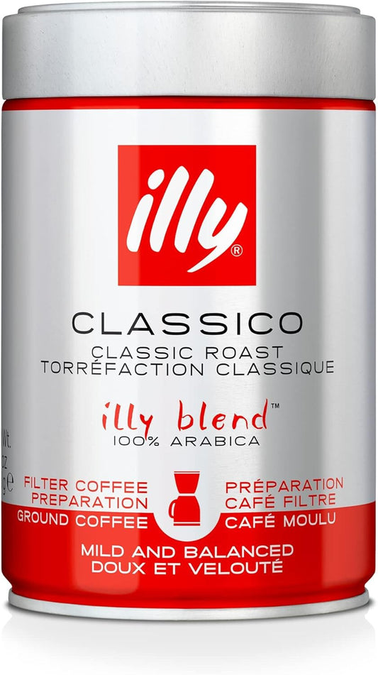 Illy Coffee - Classico Filter Coffee - Medium Roast - 100% Arabica Coffee - 250G