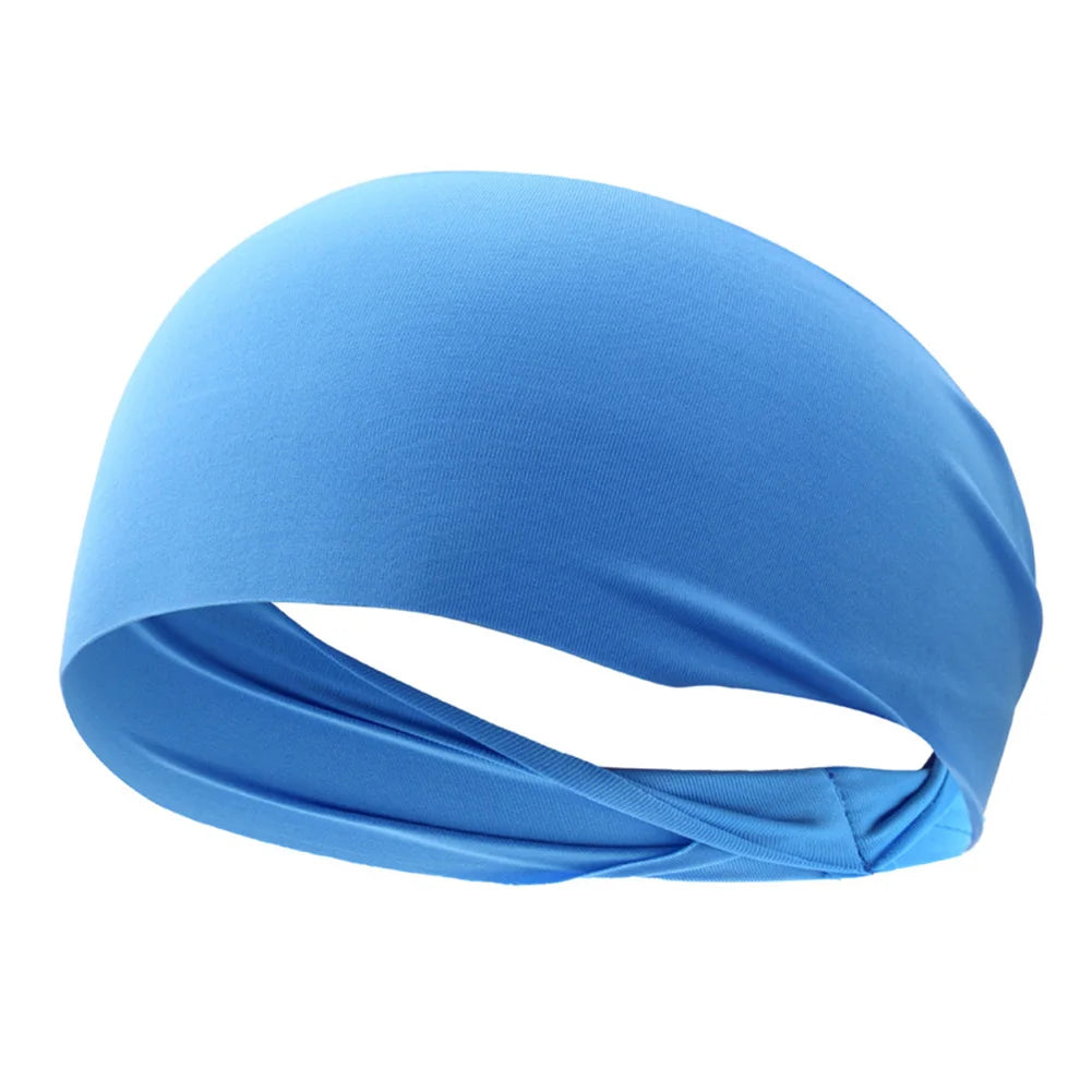 Elastic Headband Anti-Slip Sweat Absorption Headdress Breathable Running Head Band for Yoga Running Biking