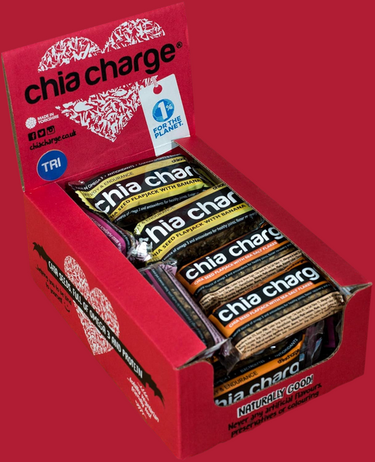 Mini and Big Flapjacks Pack - Chia Seeds - Energy Bar - Healthy Snack Bar - Running, Gym and Cycling Energy - Nut Free - Lunchbox Snack (3 Flavours Berry/Banana/Original Sea Salt, 18 X 30G)