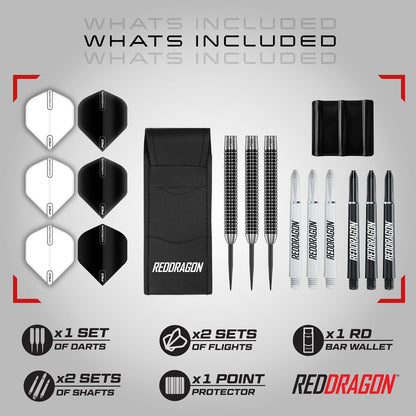 Pegasus Professional Tungsten Steeltip Darts Set Available in 21, 23, 24, 25, 26, 28, 30 Gram with Flights, Stems (Shafts) and Wallet