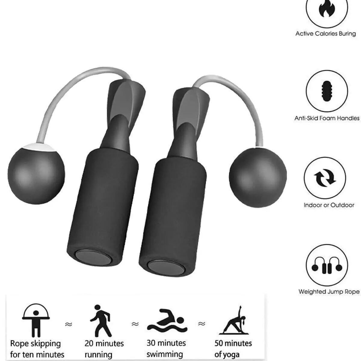 Heavy Cordless Skipping Rope Fitness Jump Rope with 30Mm Small Ball Suitable for Household Indoor Sports Fat Burning Training