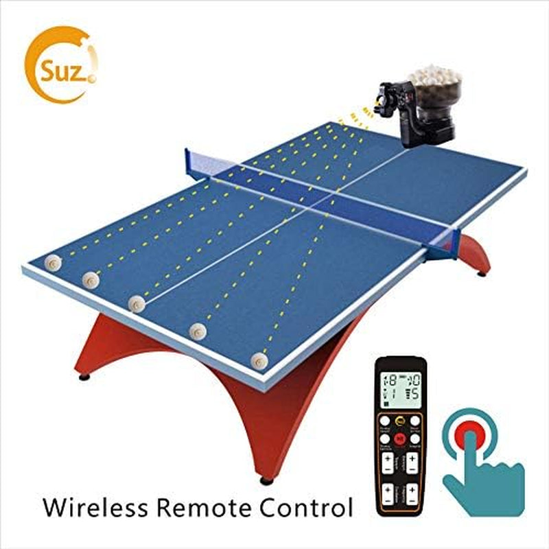 Table Tennis Robot Ping Pong Ball Machine S102 Wireless Remote Control Automatic Table Tennis Machine for Training with 40Mm+ Table Tennis Balls