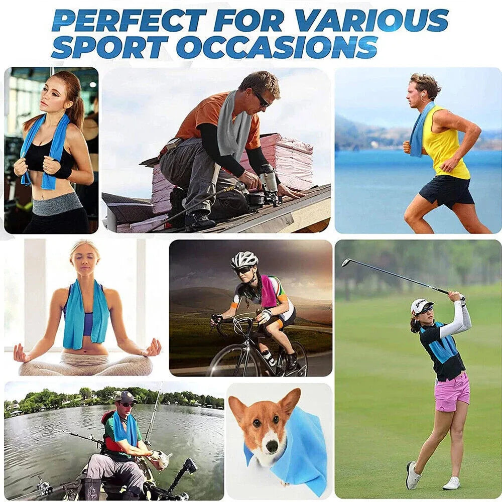 4X Instant Cooling Towel ICE Cold - Running Cycling Jogging Gym Sports Outdoors