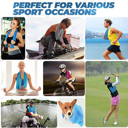 4X Instant Cooling Towel ICE Cold - Running Cycling Jogging Gym Sports Outdoors